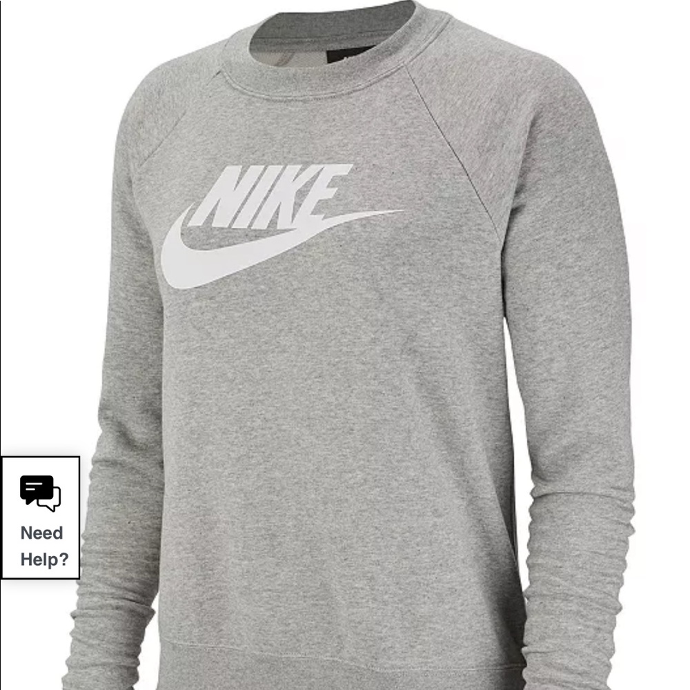 Nike Essential Fleece Sweatshirt gray size small NWT